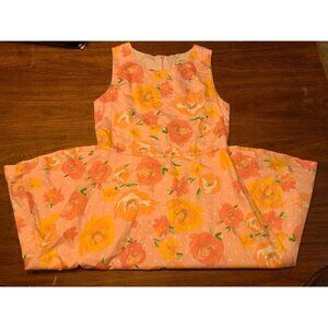 K.C. Parker Pink Floral Print Party Dress Size 14 Girls